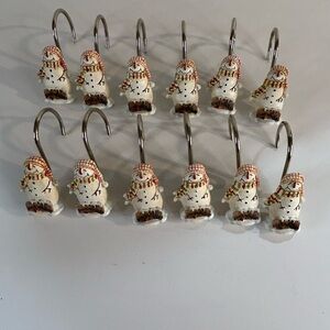 Snowmen Shower Curtain Hooks Set Of 12
